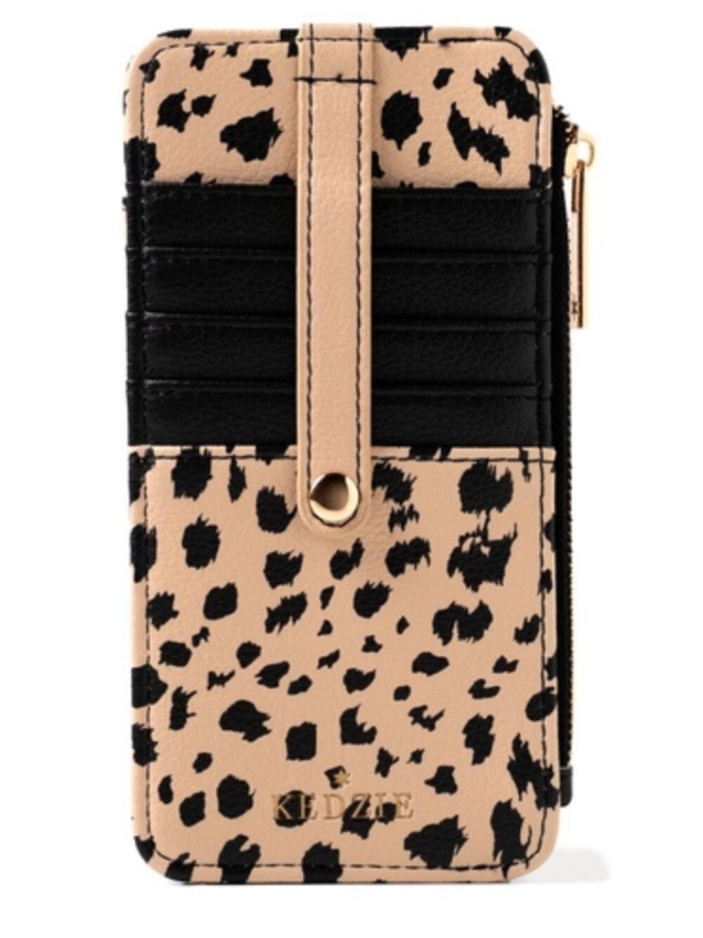 3/$30 Kedzie Essentials Zippered Wallet Leopard Vegan Leather